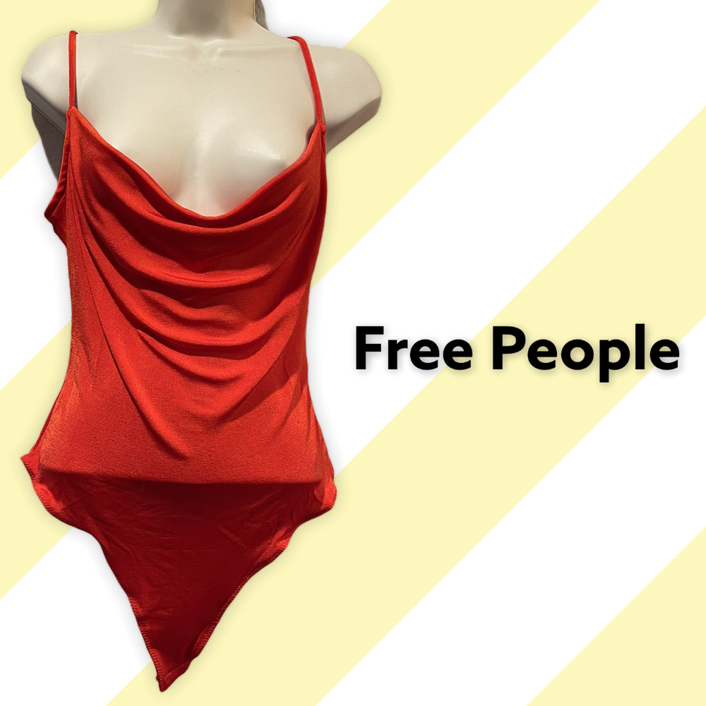 NWT Free People bodysuit, LG, Red Glare